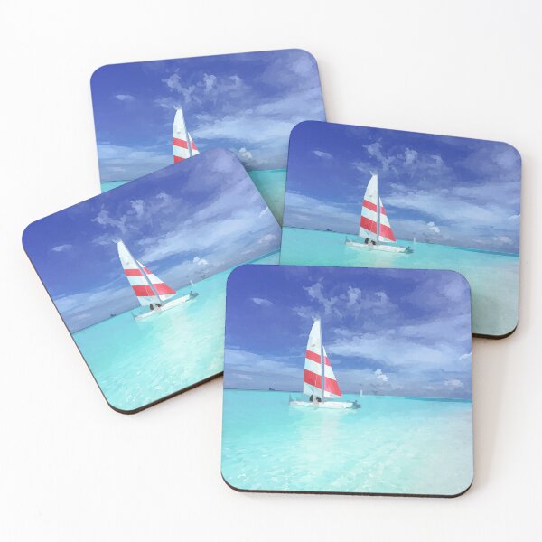 Item preview, Sailboat on Turquoise Waters - Watercolour Style designed and sold by WWWC2288.