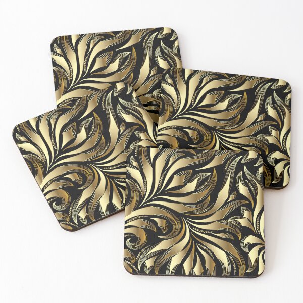 Item preview, Vintage floral gold pattern designed and sold by FGCART.