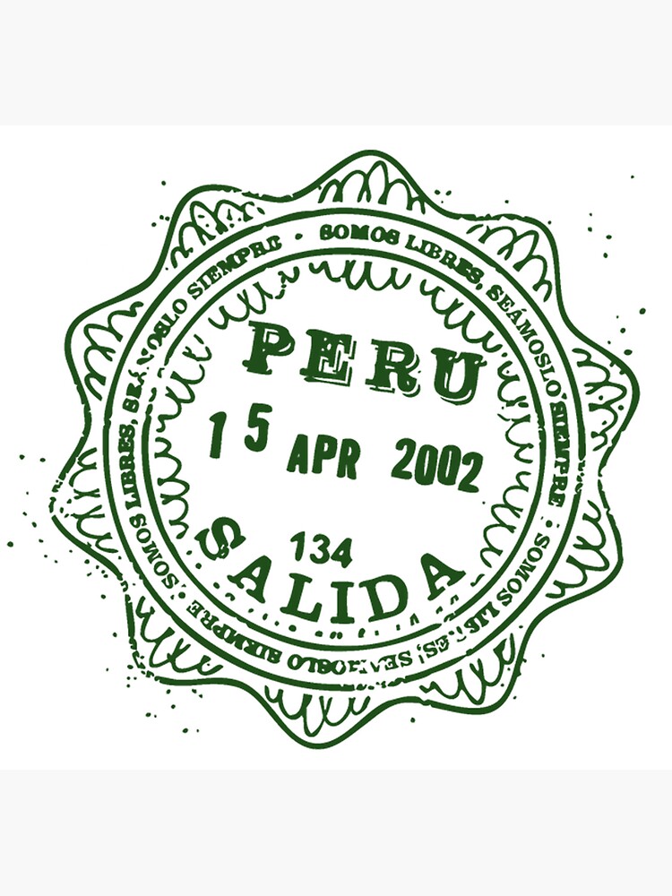 Peru Passport Stamp Sticker Peru Travel Passport Sticker South America Vinyl Decal Sticker Sticker