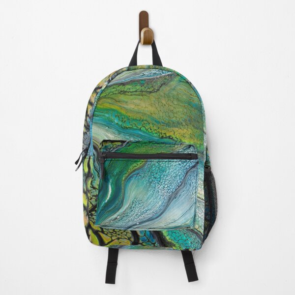 Item preview, Beautiful Retro Ocean Vibe Colors Abstract and Modern Fluid Art Acrylic Pour Artwork designed and sold by CrystalCoast.