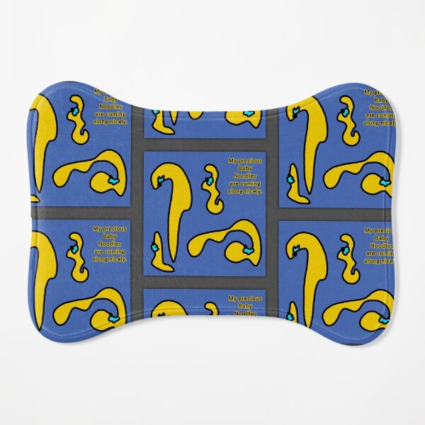 Precious Baby Noodles - Sky Blue Background Dog Mat