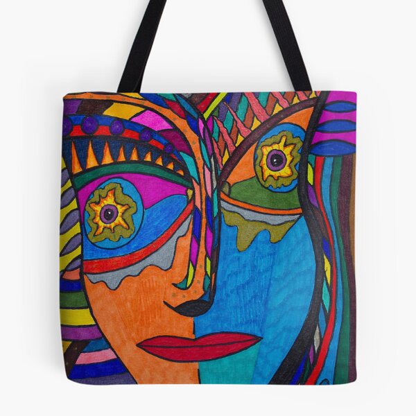 Item preview, Funky Abstract Style Art Face with Dots and Stripes Throw Pillow for decoration and gift for mom, mum, mummy designed and sold by THASSON.