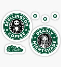 Jack and Sally Coffee Mini Sticker Pack Sticker