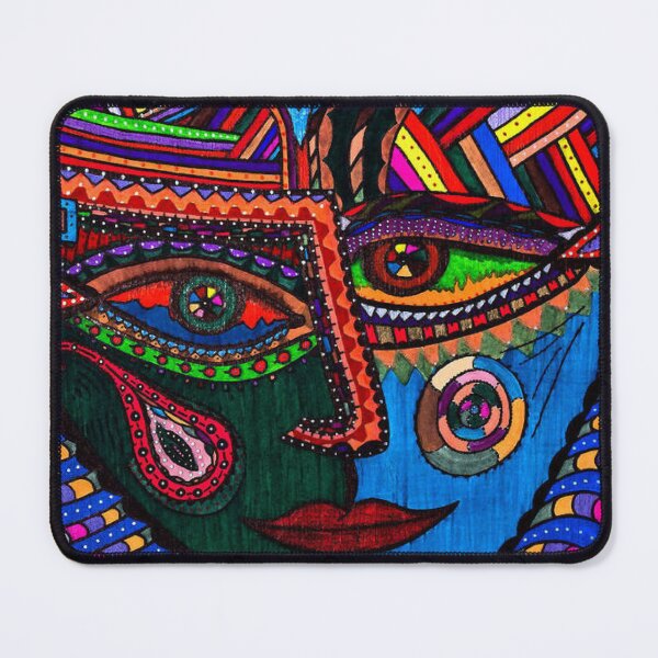 Item preview, Funky Abstract Style Art Face with Dots and Stripes Throw Pillow for decoration and gift for mom, mum, mummy designed and sold by THASSON.