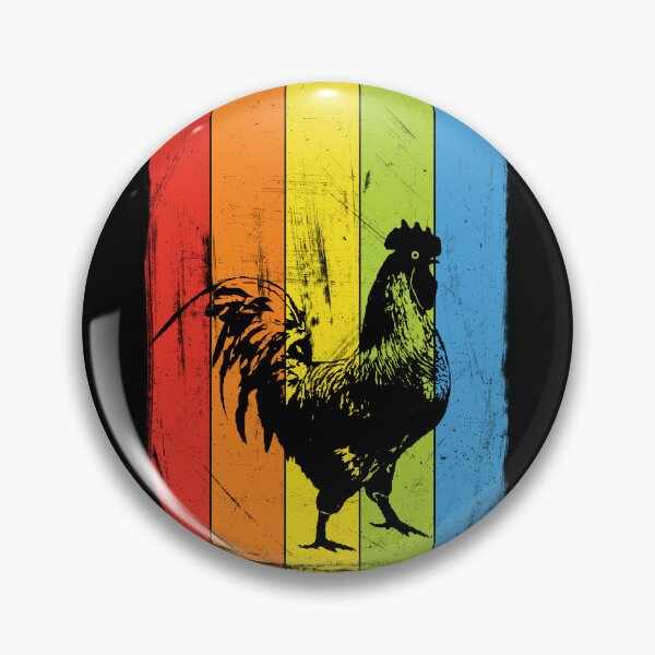 Item preview, Rainbow Rooster Chicken Distressed Style designed and sold by Delightfully Cynical.