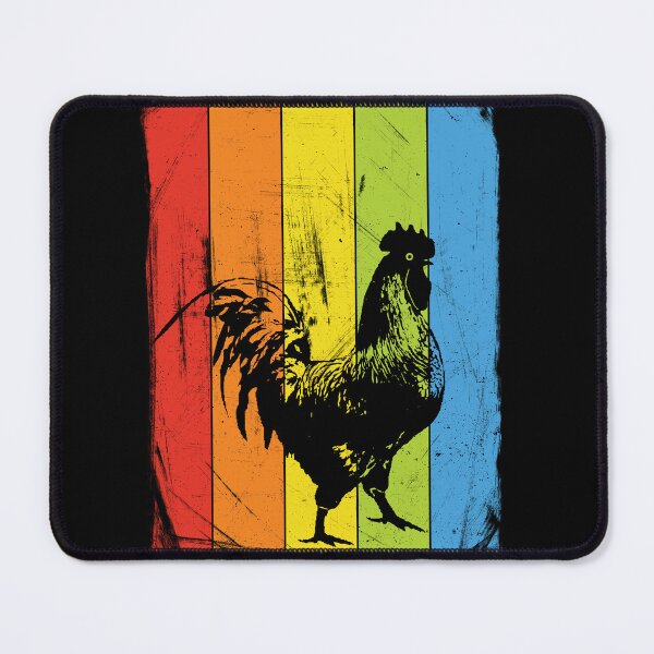 Item preview, Rainbow Rooster Chicken Distressed Style designed and sold by Delightfully Cynical.