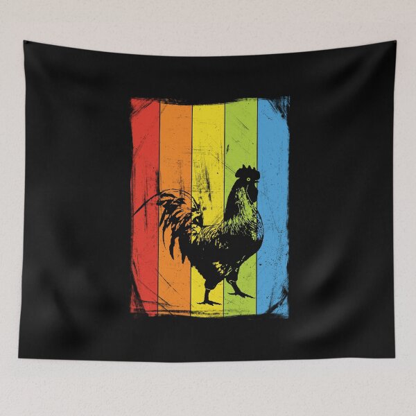 Item preview, Rainbow Rooster Chicken Distressed Style designed and sold by Delightfully Cynical.