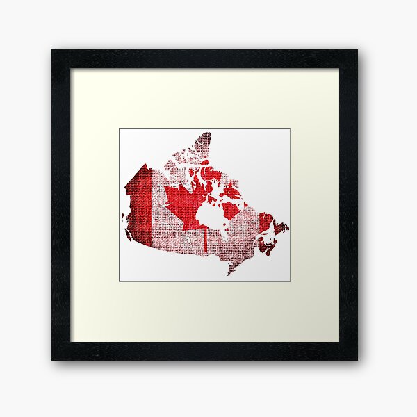 Vista previa del artículo con la obra «Bandera y mapa de Canadá Lino de arpillera Yute rústico», diseñado y vendido por enhan.