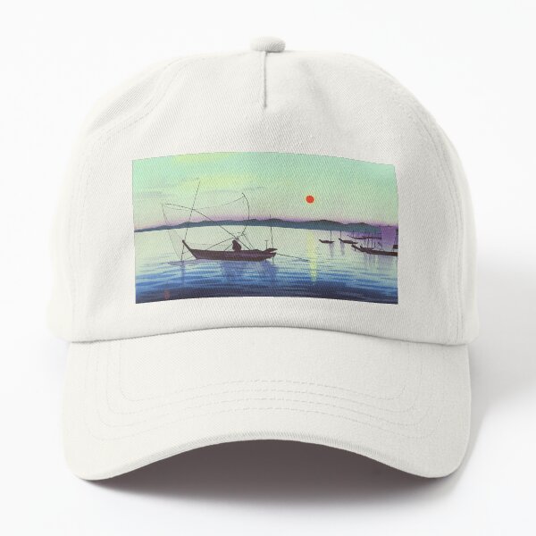 Boats and setting sun by Ohara Koson (1877-1945); from The Rijksmuseum Dad Hat
