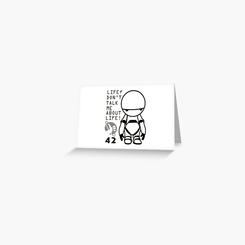 "Marvin The Hitchhiker's Guide to the Galaxy" Greeting Card by