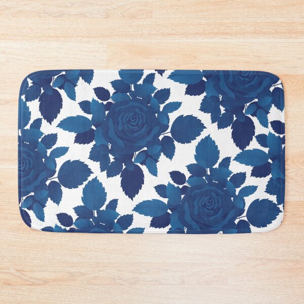 Item preview, Vintage Blue Flower and Leaves Pattern on White designed and sold by GraphicsClub.