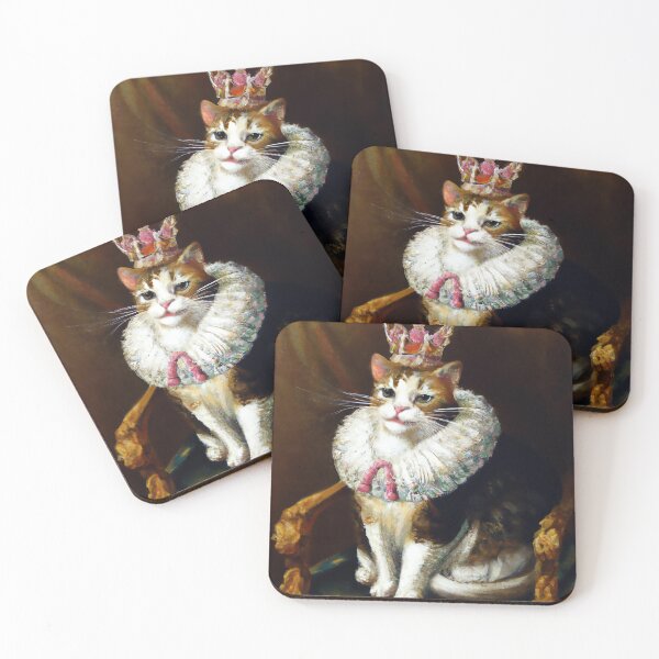 Item preview, Queen Kitty Cat Painting Royal Oil Portrait of Cute Cat designed and sold by AnimalCutness.