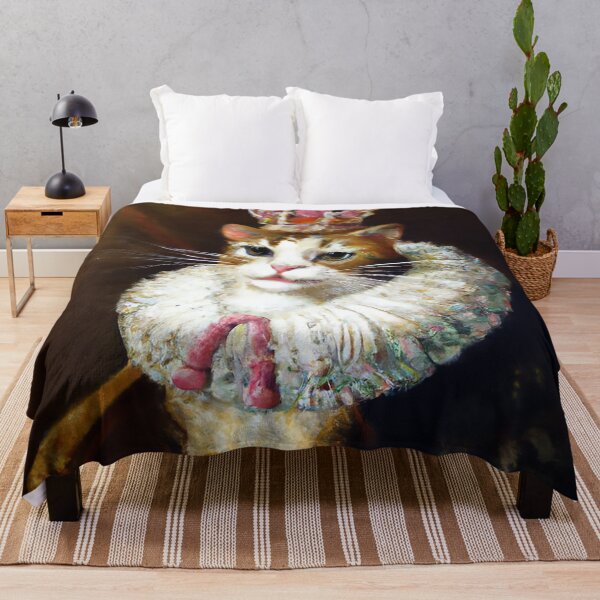 Item preview, Queen Kitty Cat Painting Royal Oil Portrait of Cute Cat designed and sold by AnimalCutness.