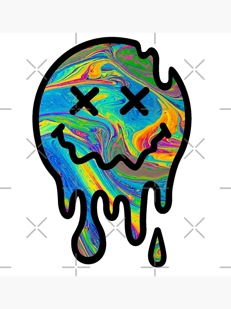 Rainbow Trippy Melting Smiley Face Poster For Sale By Lil Bit Batty Redbubble 