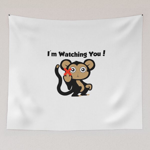 Item preview, funny animals monkey, i'm watching you  designed and sold by yssnyd.