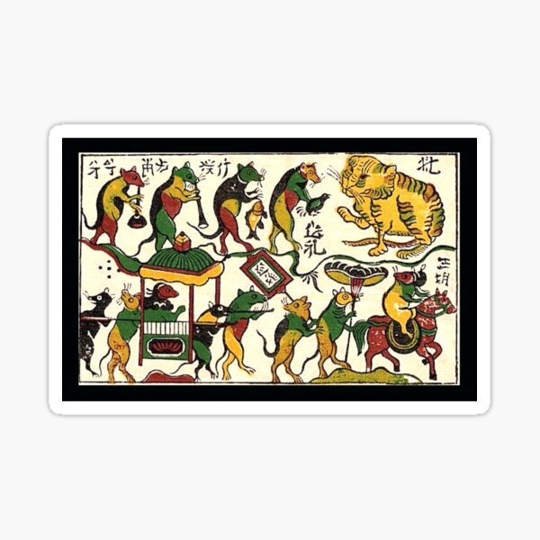 Item preview, Rat's wedding - Vietnam folk art  designed and sold by SkyisBright.