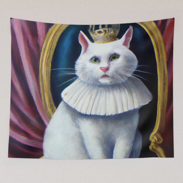 Aperçu de l'œuvre Chat blanc royal créée et vendue par AnimalCutness.
