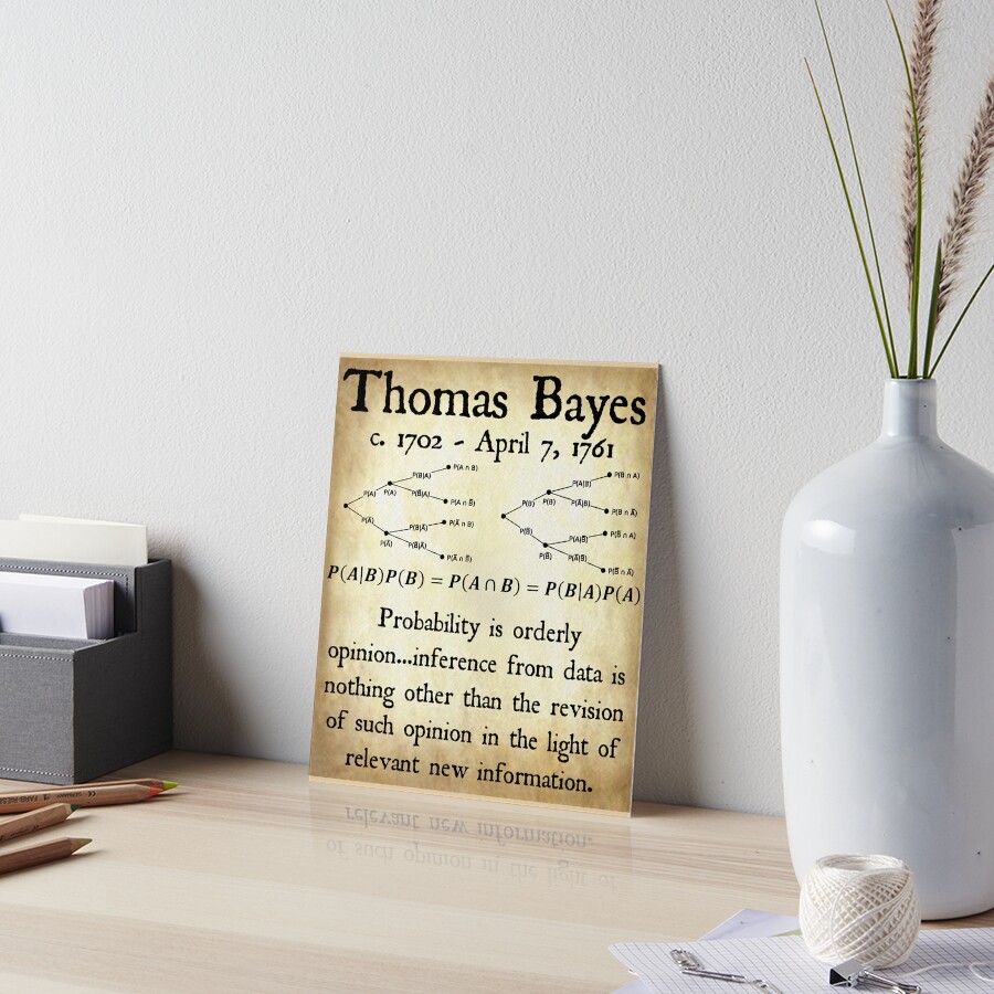 "Thomas Bayes Statistics Chance Probability Mathematics Quote Vintage