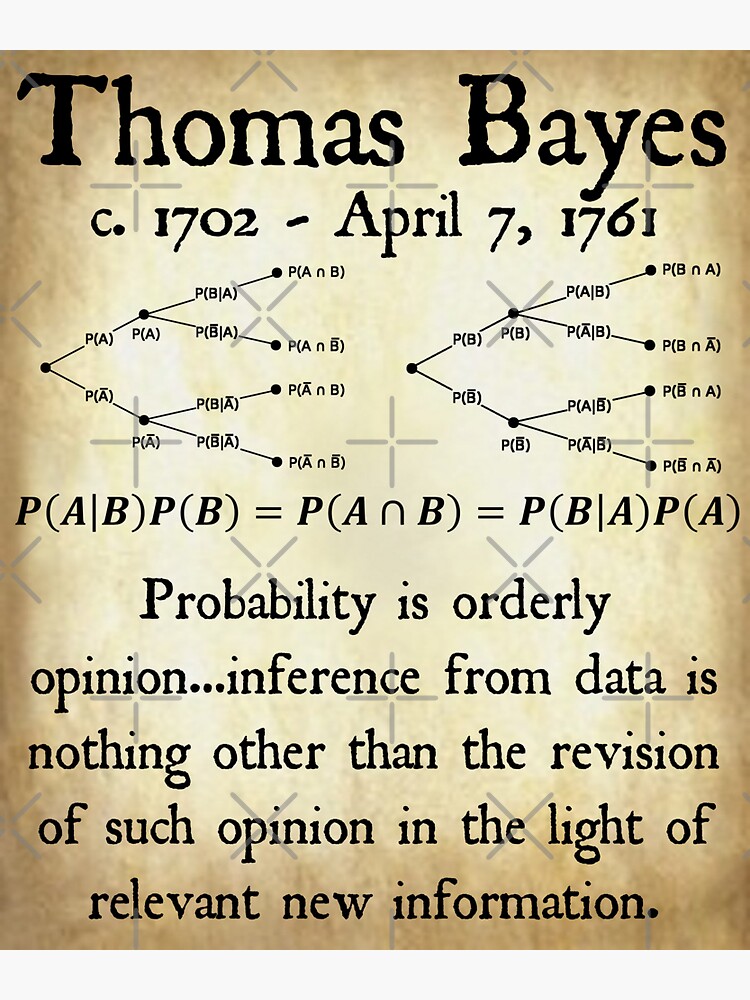 "Thomas Bayes Statistics Chance Probability Mathematics Quote Vintage