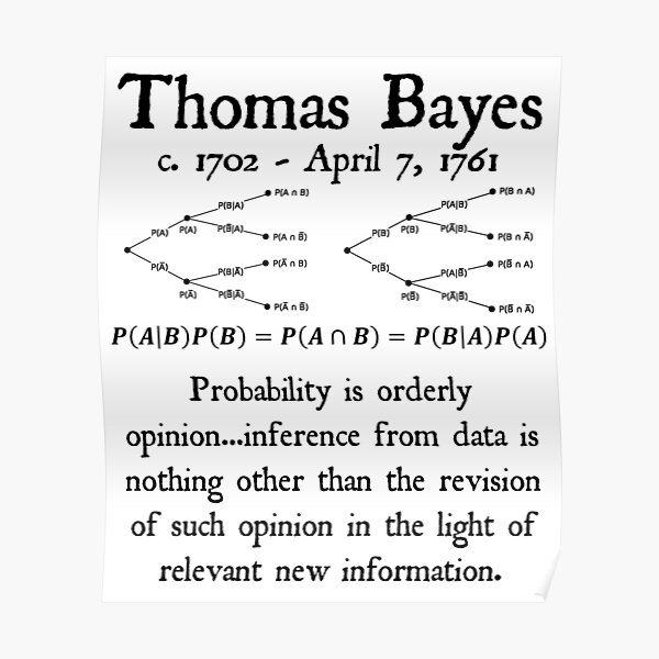 "Thomas Bayes Statistics Chance Probability Mathematics Quote Vintage