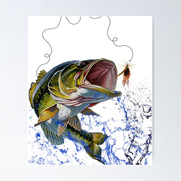 Fly Fishing Girl Happily Poster Art Print by Motelo Hocla