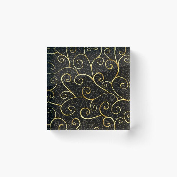 Item preview,  Elegant gold swirls on black designed and sold by FGCART.