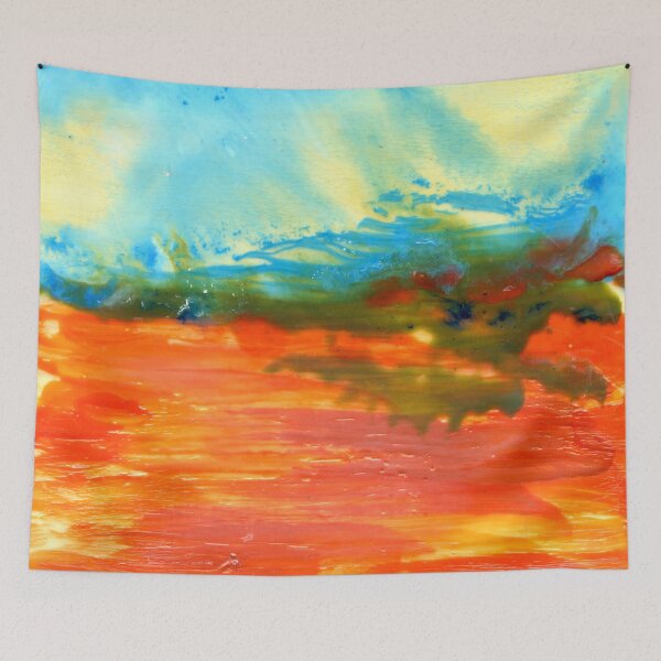 Item preview, Red Desert Encaustic Landscape Painting designed and sold by Heatherian.