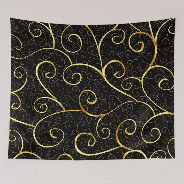 Item preview,  Elegant gold swirls on black designed and sold by FGCART.