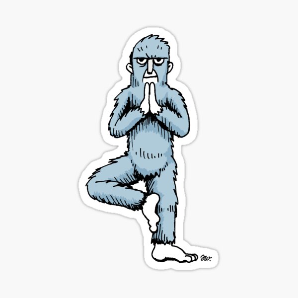 Yoga Yeti Pose Number Six Sticker