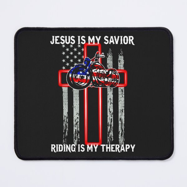 Item preview, Jesus Is My Savior Riding Is My Therapy American Flag Cross designed and sold by KaitlinxLewis.