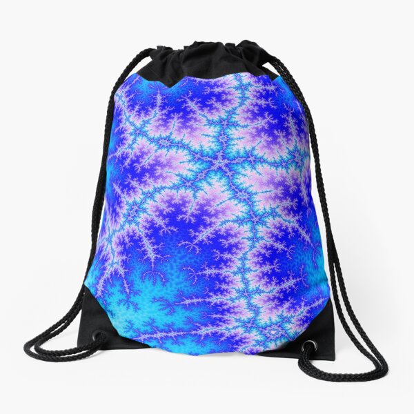 Electric Starfish Fractal Drawstring Bag