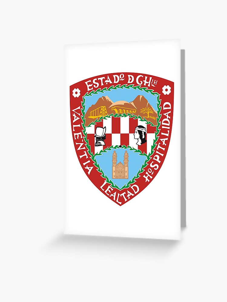 Chihuahua (state) coat of arms, Mexico Greeting Card for Sale by Tonbbo