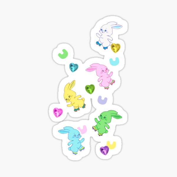 Newjeans Bunnies And Gems Sticker For Sale By Xenocene Redbubble 