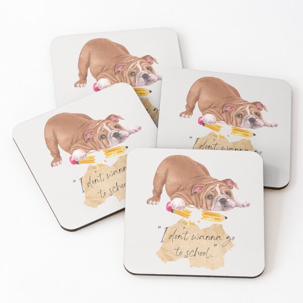 Item preview, Back to School Cute Pet Bulldog Watercolor Design designed and sold by josagallery.