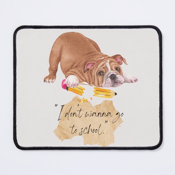 Item preview, Back to School Cute Pet Bulldog Watercolor Design designed and sold by josagallery.