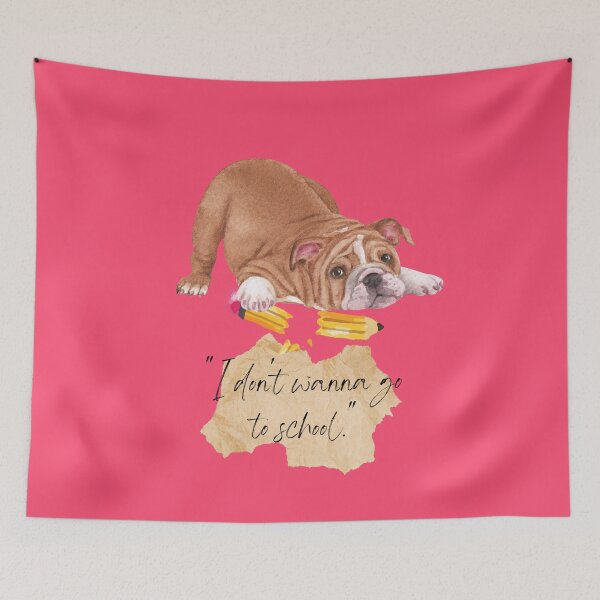 Item preview, Back to School Cute Pet Bulldog Watercolor Design designed and sold by josagallery.