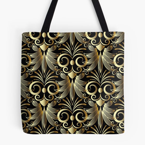 Item preview, Ornamental Greek style geometric gold flowers designed and sold by FGCART.