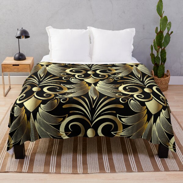 Item preview, Ornamental Greek style geometric gold flowers designed and sold by FGCART.