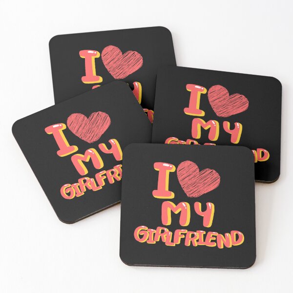 Item preview, I Love My Girlfriend Heart Balloons Black designed and sold by Evolved-LovinIt.