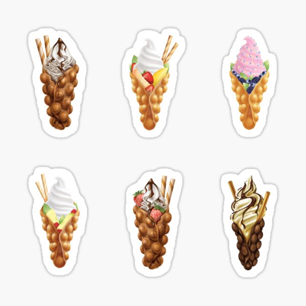 Item preview, Assorted Flavors Of Egg Bubble Waffle With Ice Cream designed and sold by Alicia Chee.