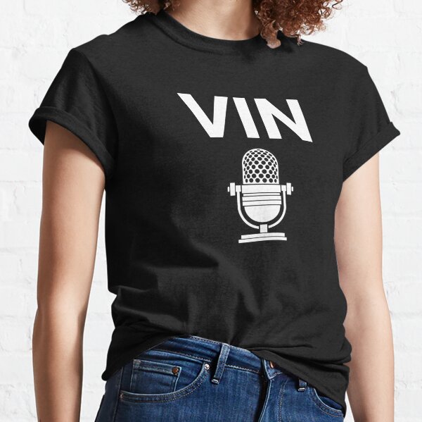 OneRockin VIN Scully Microphone Dodger Ladies Boyfriend Shirt