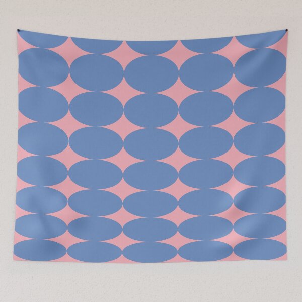 Aperçu de l'œuvre Retro Round Pattern - Blue Pink créée et vendue par technicolorable_art.