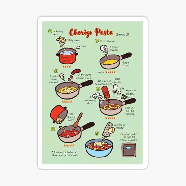 Chorizo Pasta recipe Sticker