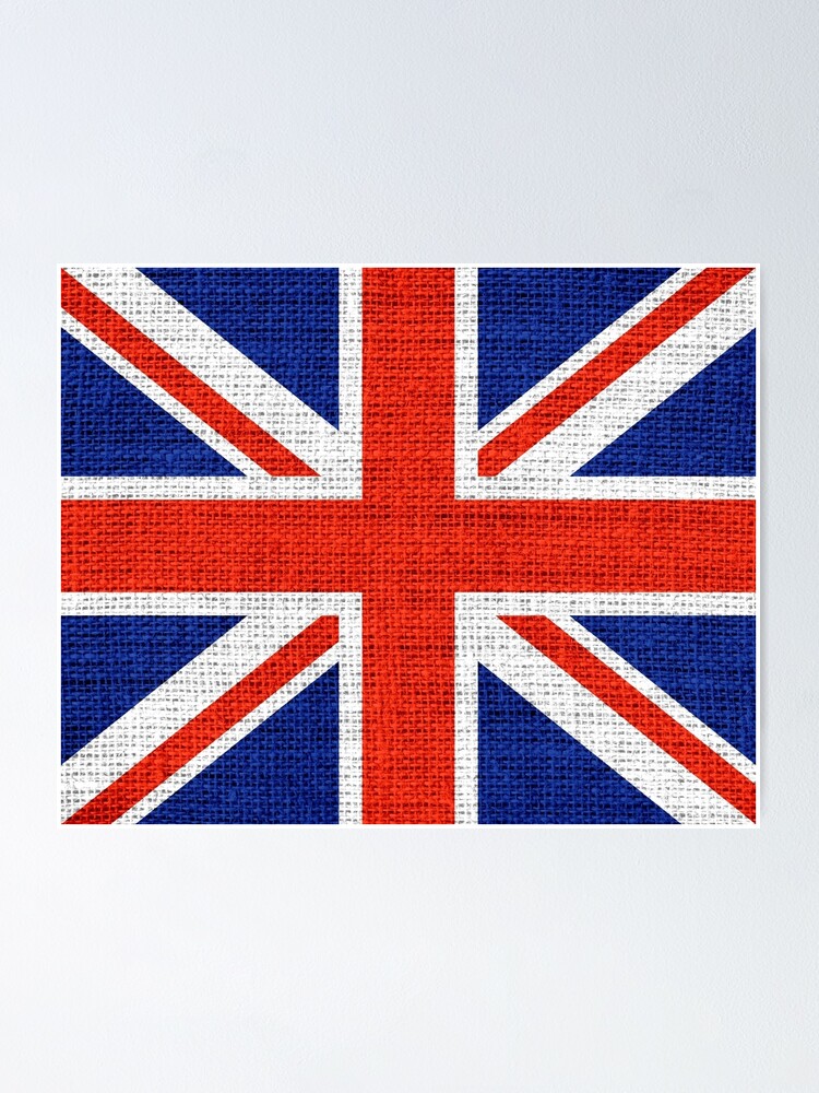"Britain Flag Burlap Rustic Jute" Poster by enhan Redbubble