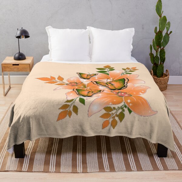 Artikelvorschau, Orange Schmetterlinge und Blumen-Design entworfen und verkauft von mbuz90.