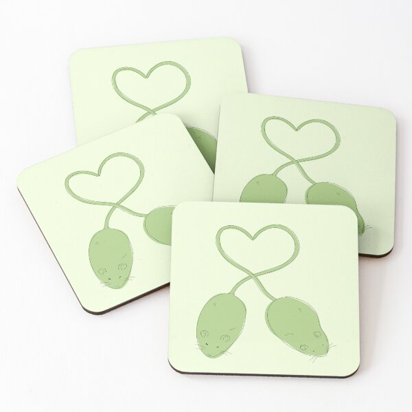Item preview, Green Rats Making A Heart  designed and sold by korlatte.