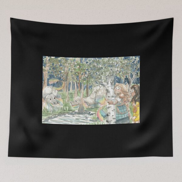 Item preview, Some dragons and dragon riders in a birch forest Classic  designed and sold by poissobaisha.