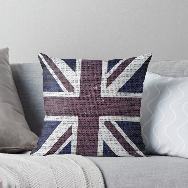 Aperçu de l'œuvre Toile de jute Rustic Vintage Drapeau de la Grande-Bretagne # 2 créée et vendue par enhan.