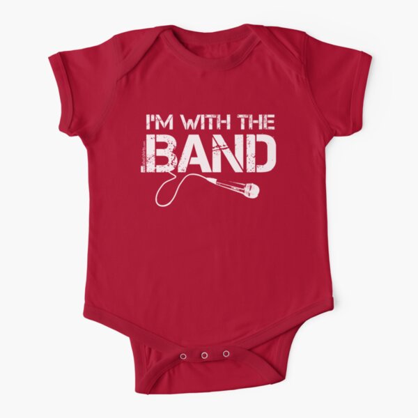 I'm With The Band - Vocals (White Lettering) Short Sleeve Baby One-Piece