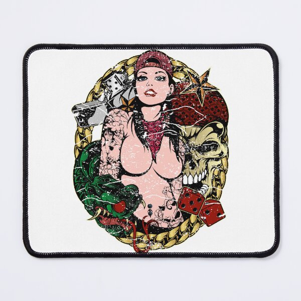 Item preview, Tattoo Pinup Snake Skull designed and sold by MatSa007.